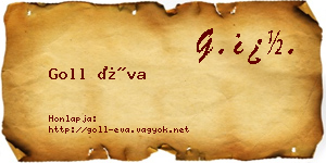 Goll Éva névjegykártya